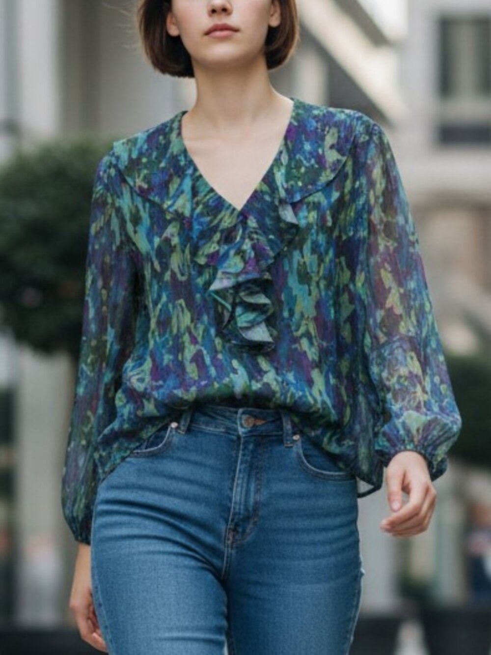 1020 WOMENS MEDIUM RUFFLED TOP BY KATE & MALLORY